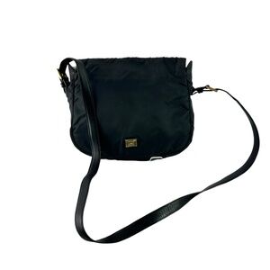 Vintage MOSCHINO Black Nylon Logo Crossbody Bag Purse